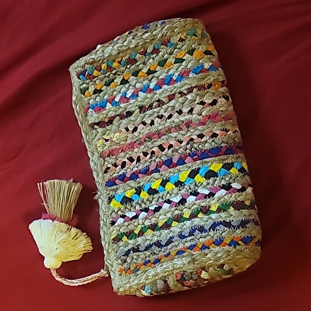 Straw Antik kraft purse/satchel